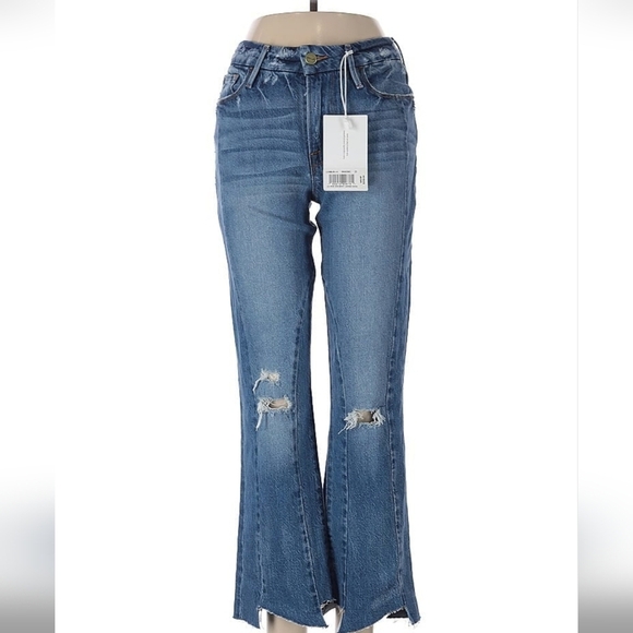 Frame Le Crop Mini Boot Leg Mid-Rise Boot Cut  Jeans Size 25 NWT - Picture 1 of 11